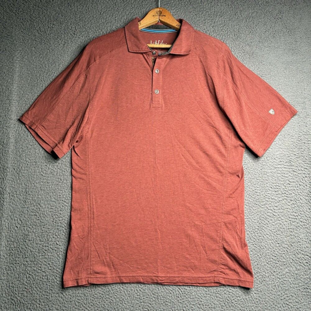 Kuhl Brazen KuhlDry Polo Shirt Mens Large Clay Hiking Lightweight Performance